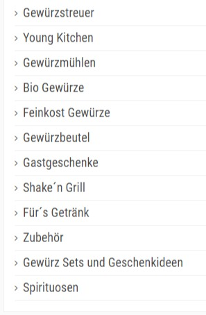 Auswahl von Hartkorn Gewürze