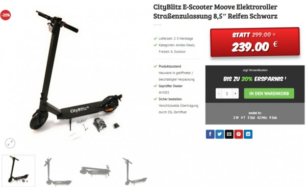 E-Scooter - dealclub.de Angebote bei markttip.de